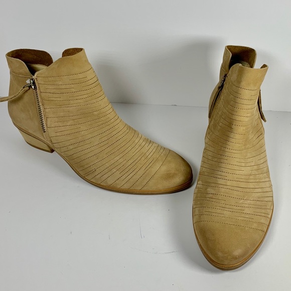 Paul Green Shoes - Paul Green Nude/Tan Leather Suede Booties
